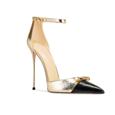 Bi-Color Ankle Strap High Heel Sandals - 10cm